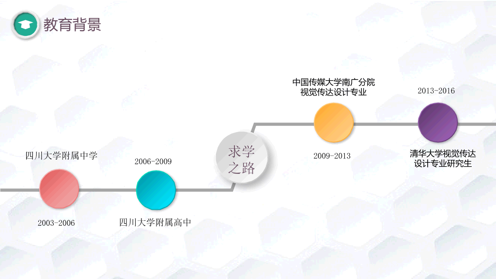 165#彩色微立体个人简历竞聘PPT模板