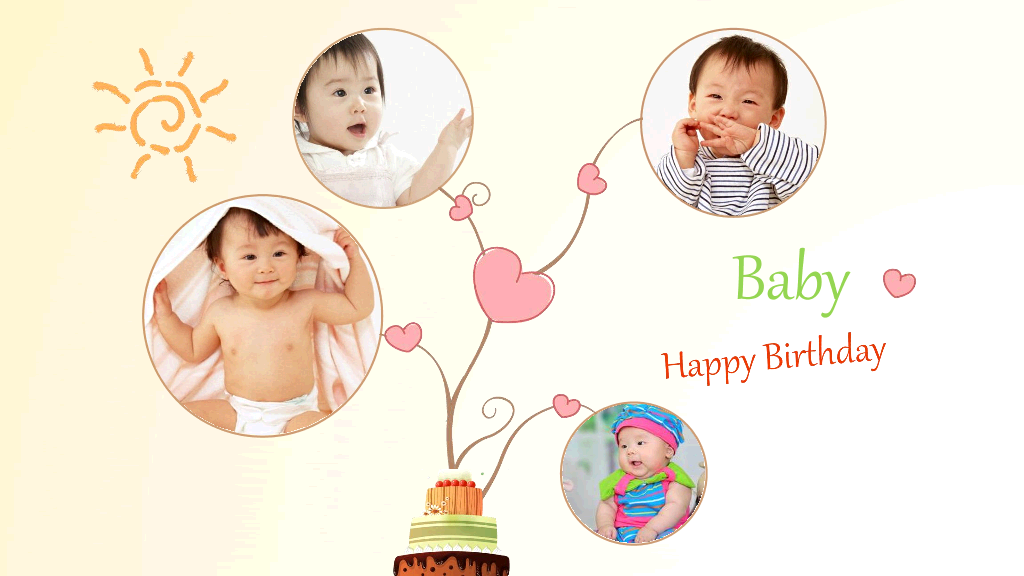 181#生日快乐儿童电子相册PPT模板