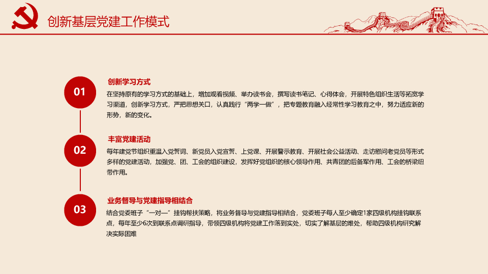 136#红色简洁基层党支部工作报告品