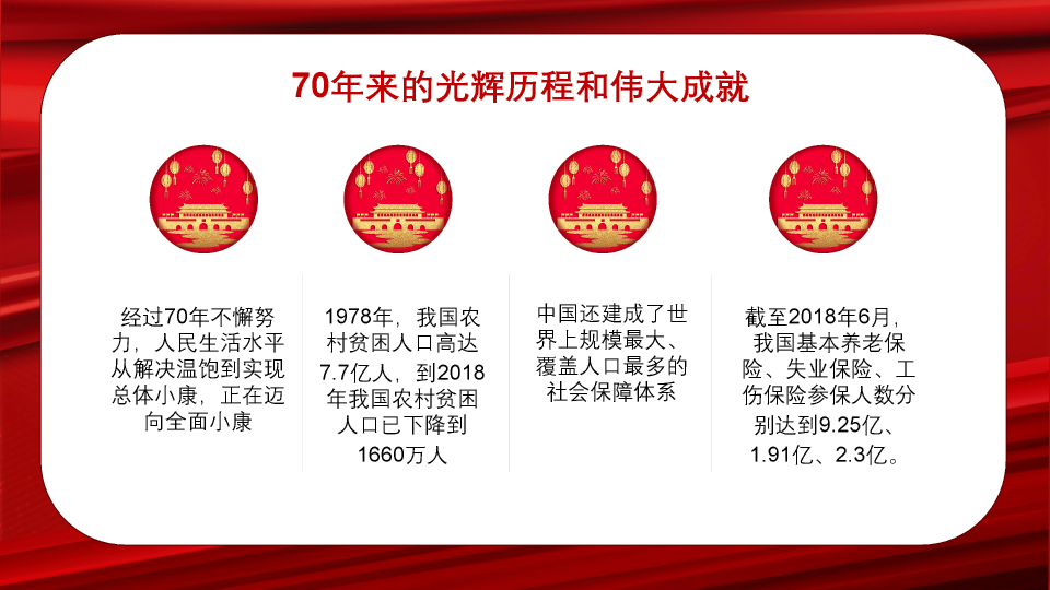 136#中国红风格我和我的祖国PPT模板
