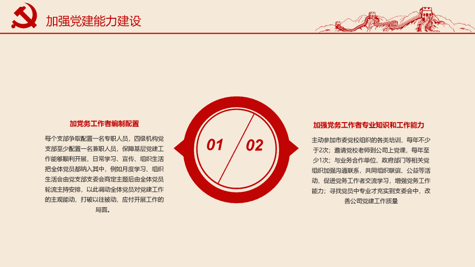 136#红色简洁基层党支部工作报告品