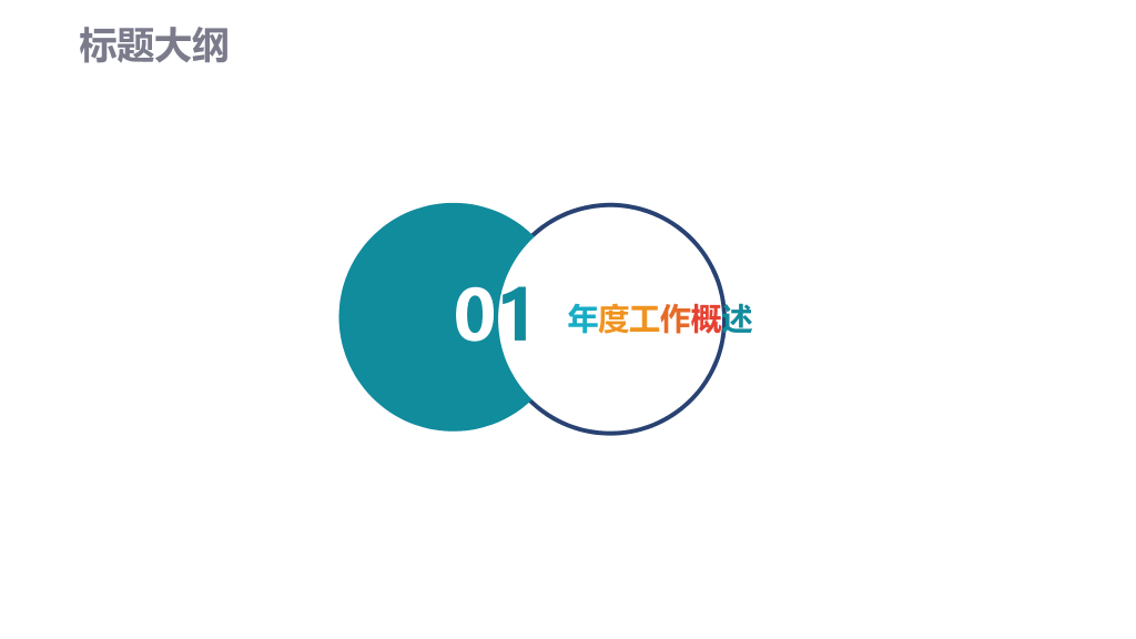 125#扁平化年终绩效PPT模板