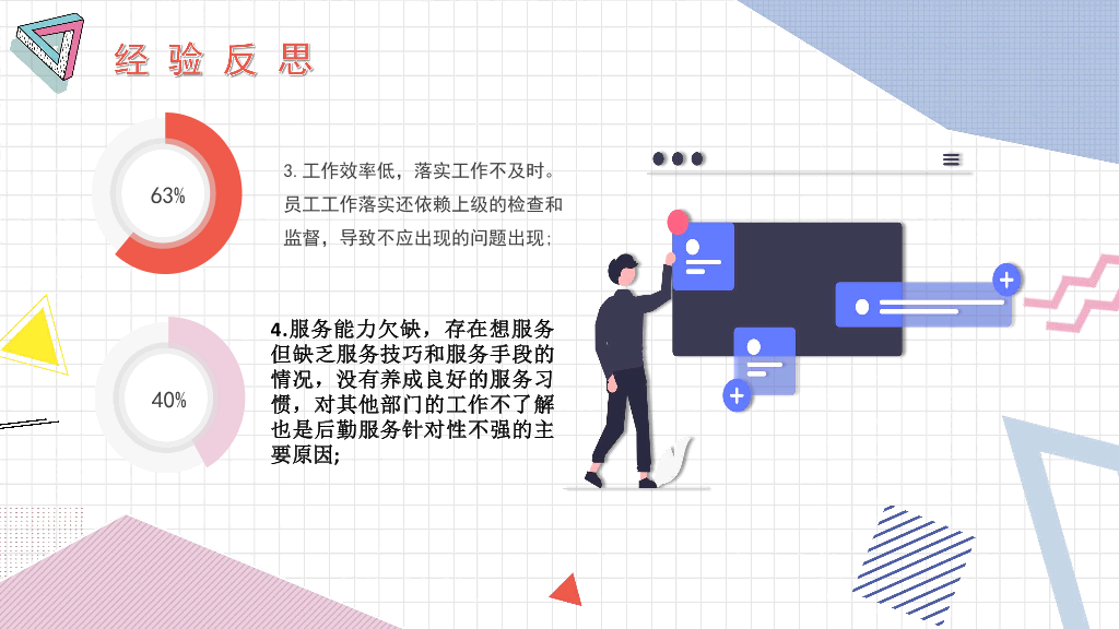 106#创意孟菲斯年终总结工作汇报PPT模板