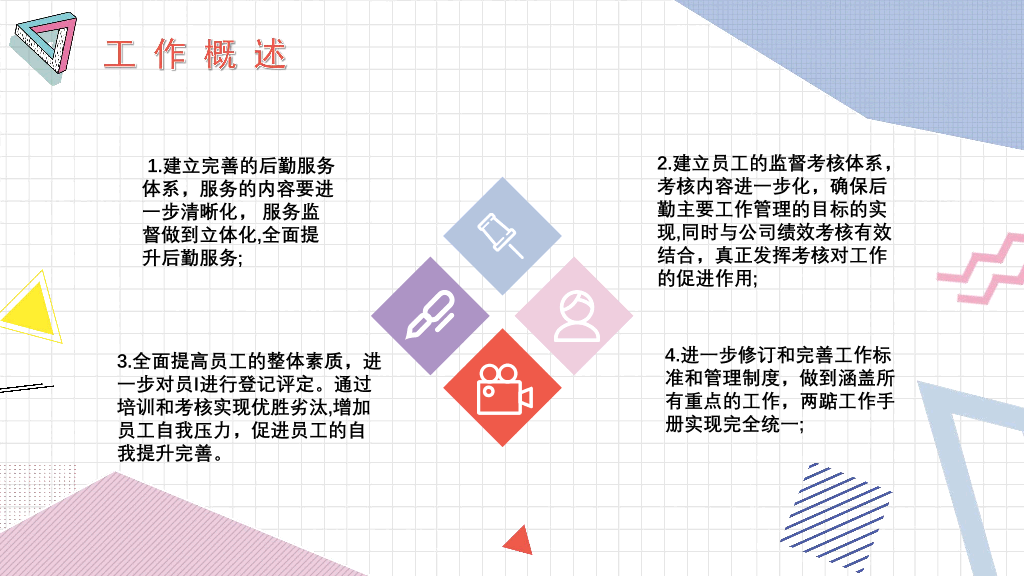106#创意孟菲斯年终总结工作汇报PPT模板