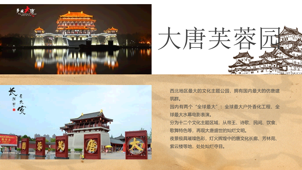 西安旅游攻略景点介绍PPT模板