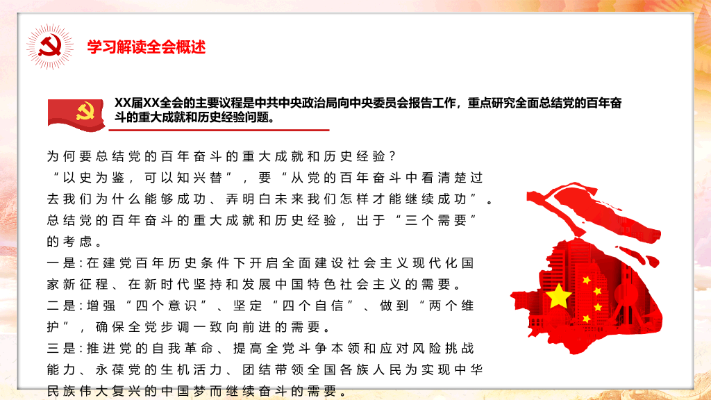 学习贯彻十九届六中全会PPT模板