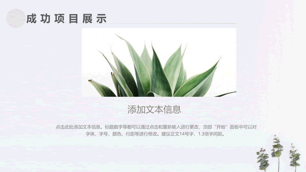 简约淡雅清新植物通用PPT模板