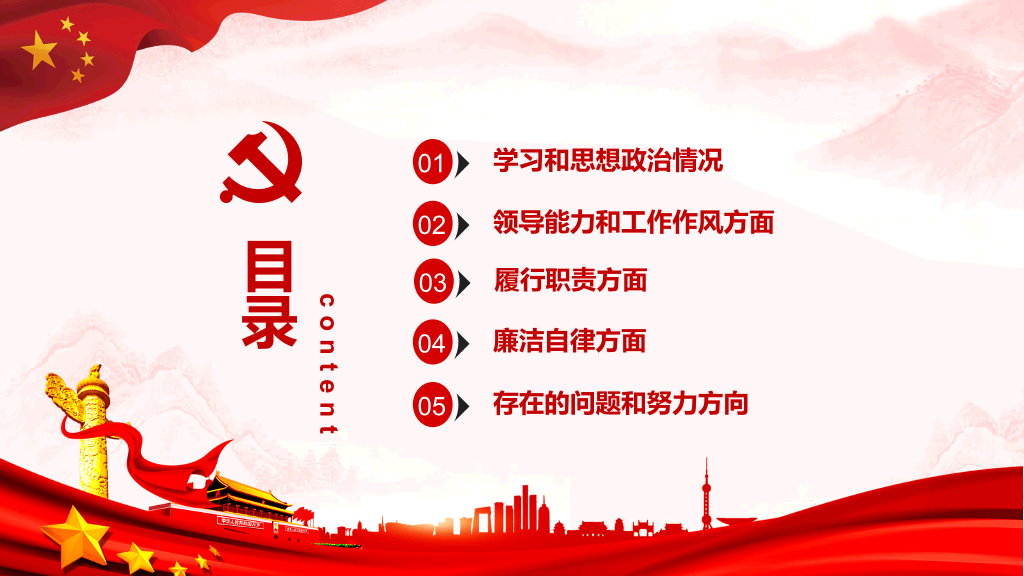 述职述廉述责报告PPT模板