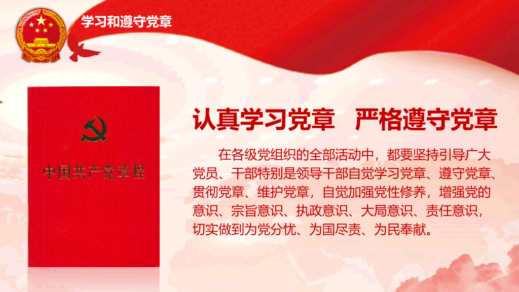学习党章遵守党规PPT模板