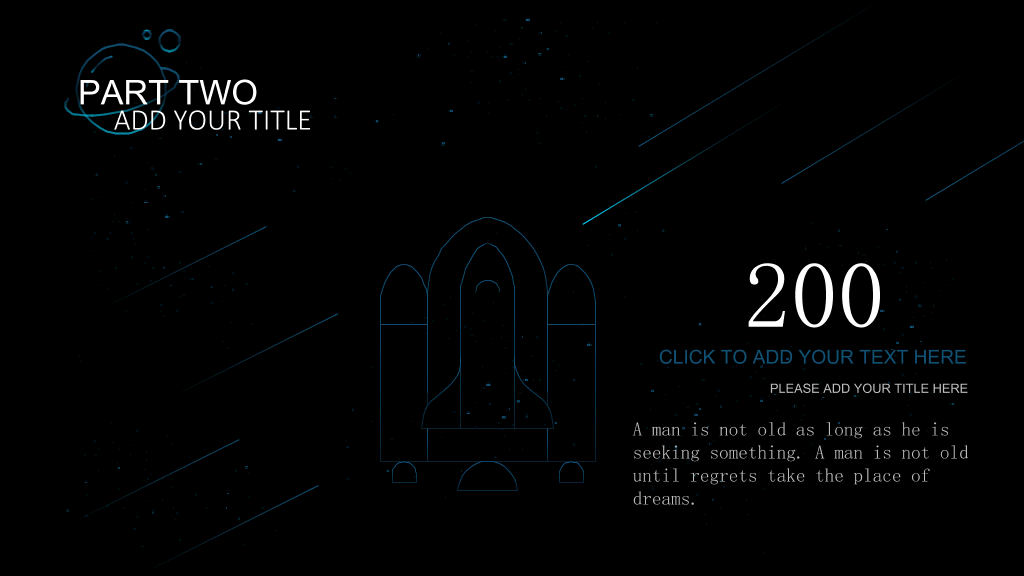 宇宙星球动态流星PPT模板