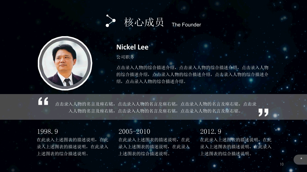 璀璨星空企业介绍宣传PPT模板