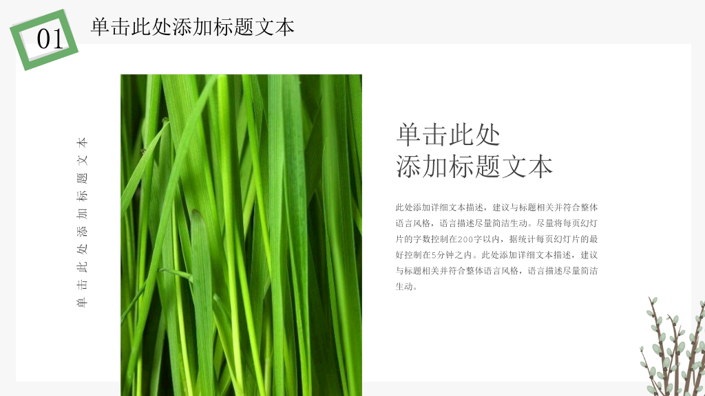 简洁淡雅文艺清新PPT模板
