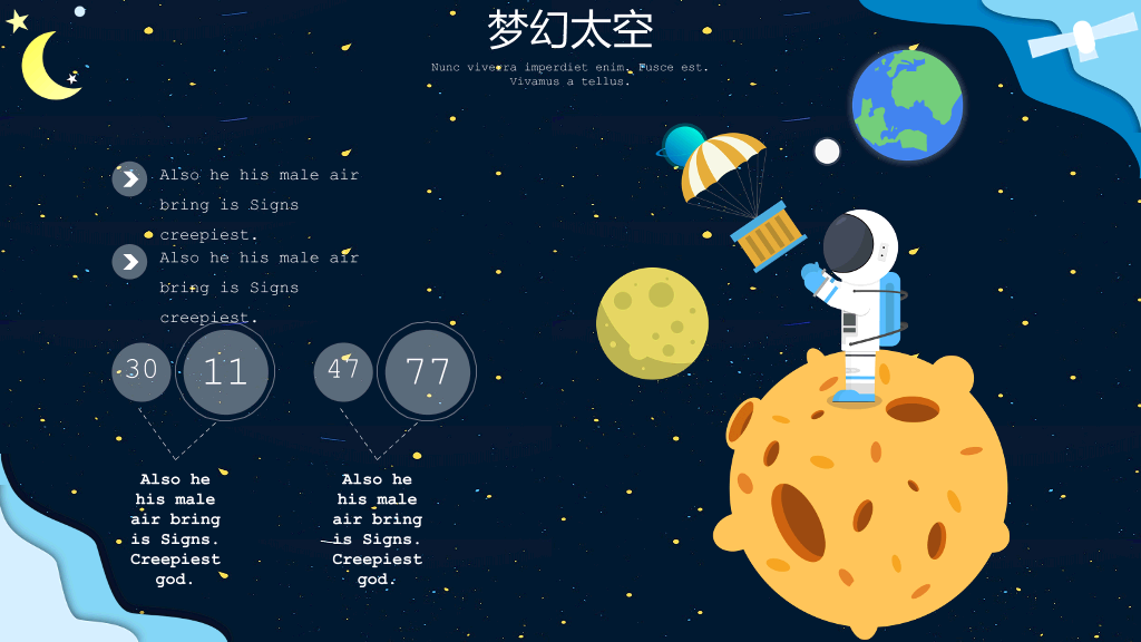 科幻儿童宇宙太空PPT模板