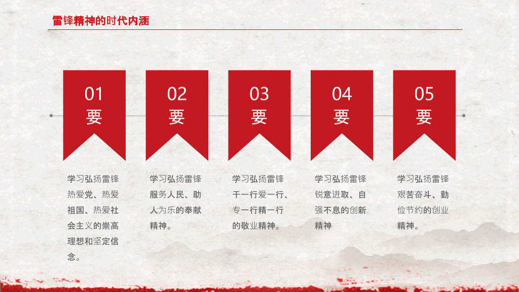 学习雷锋精神争当文明先锋PPT模板