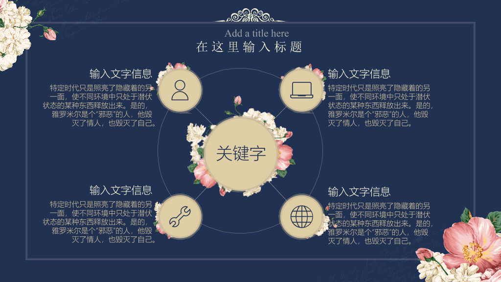 花朵文艺范小清新PPT模板