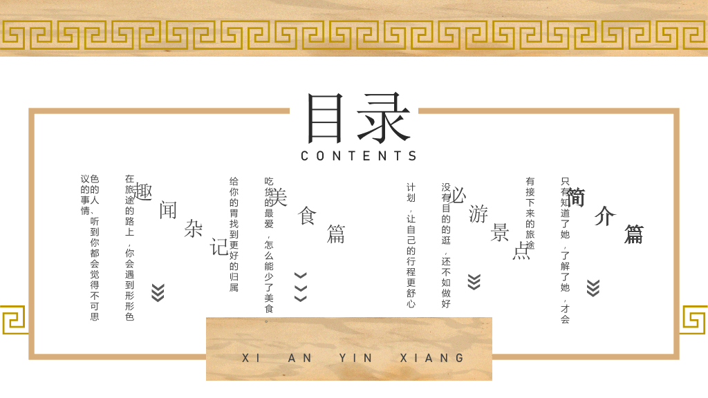 西安旅游攻略景点介绍PPT模板