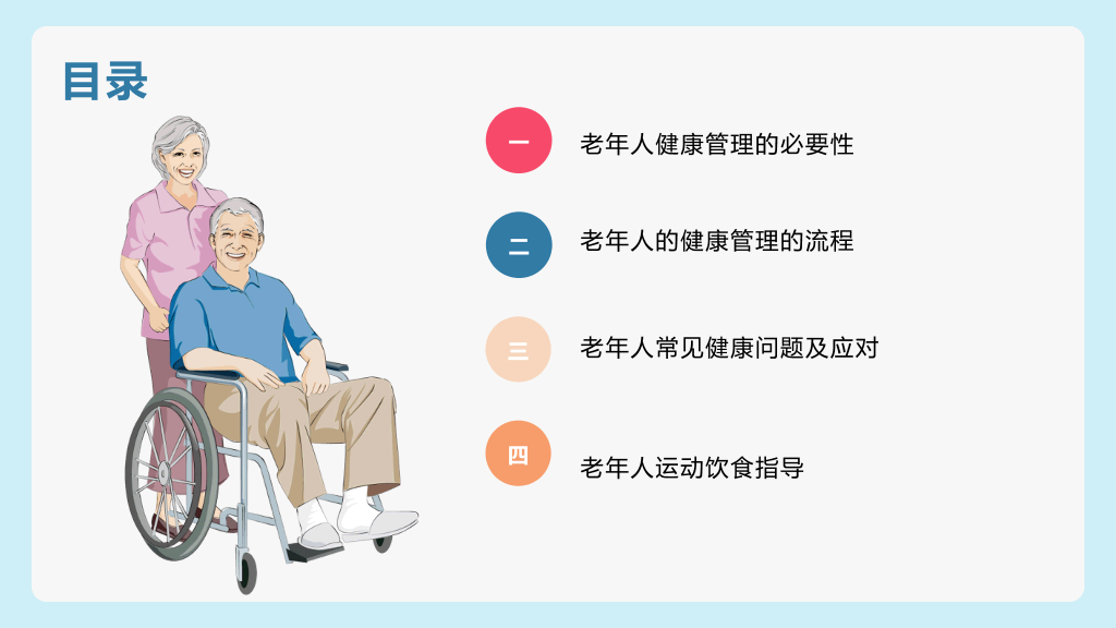 老年人健康管理PPT模板