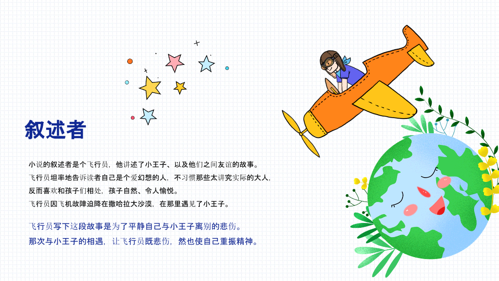 《小王子》介绍读后感PPT模板