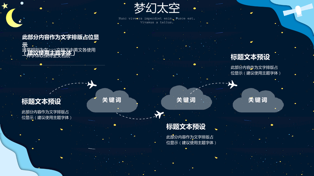 科幻儿童宇宙太空PPT模板