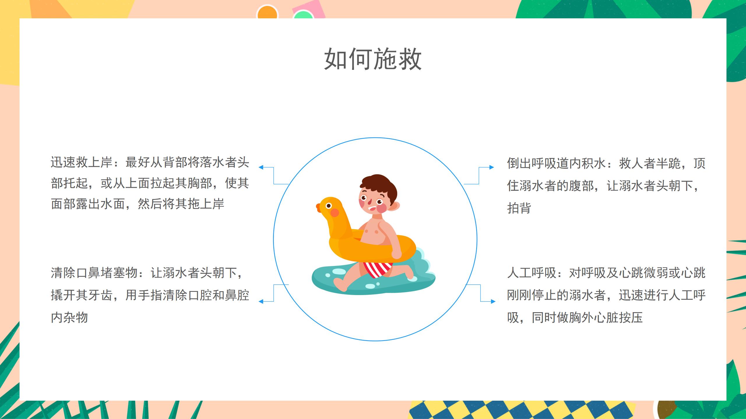 153#可爱卡通#蓝色中小学防溺水安全教育