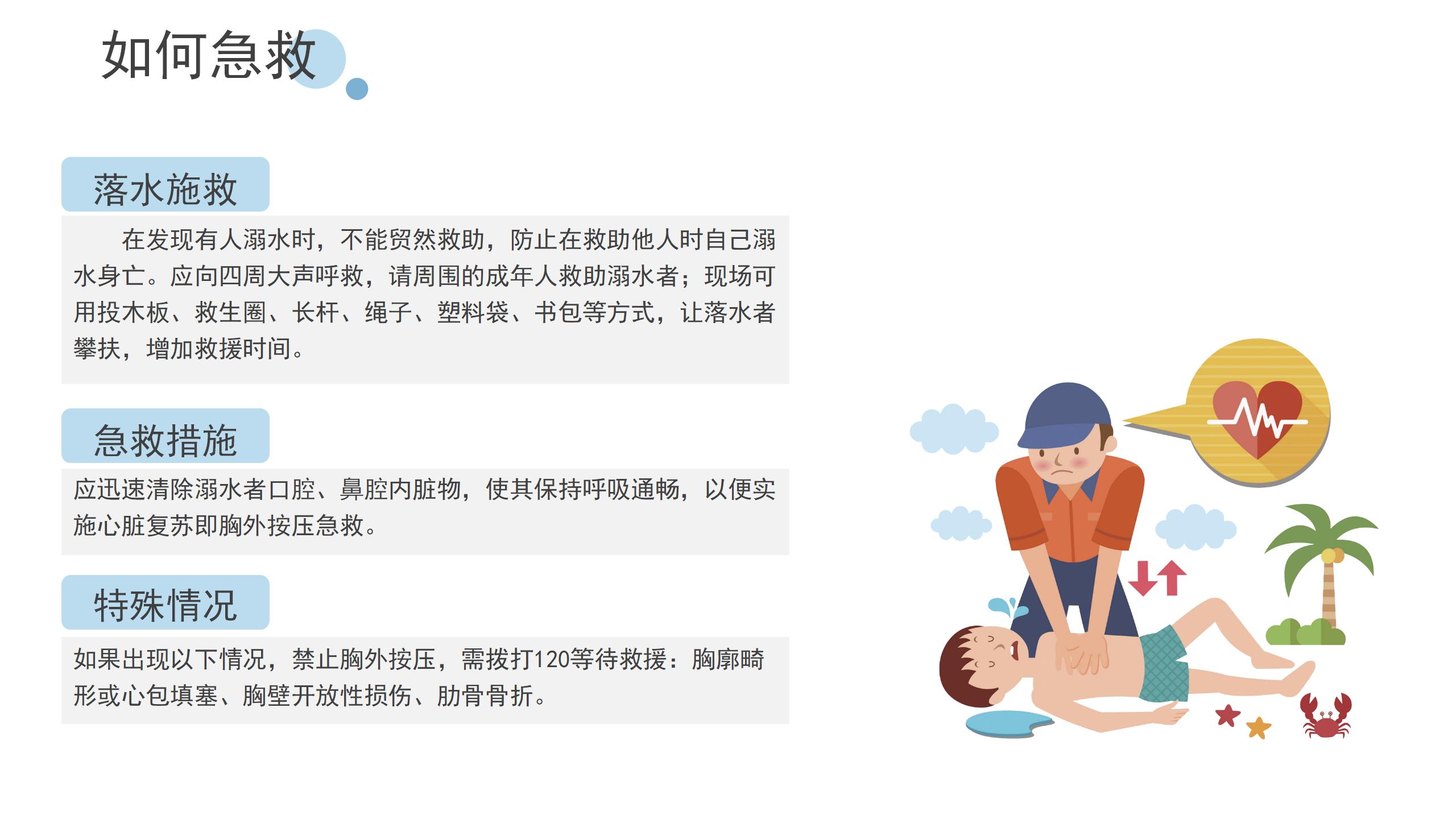153#可爱卡通#蓝色儿童安全教育学生防溺水主题