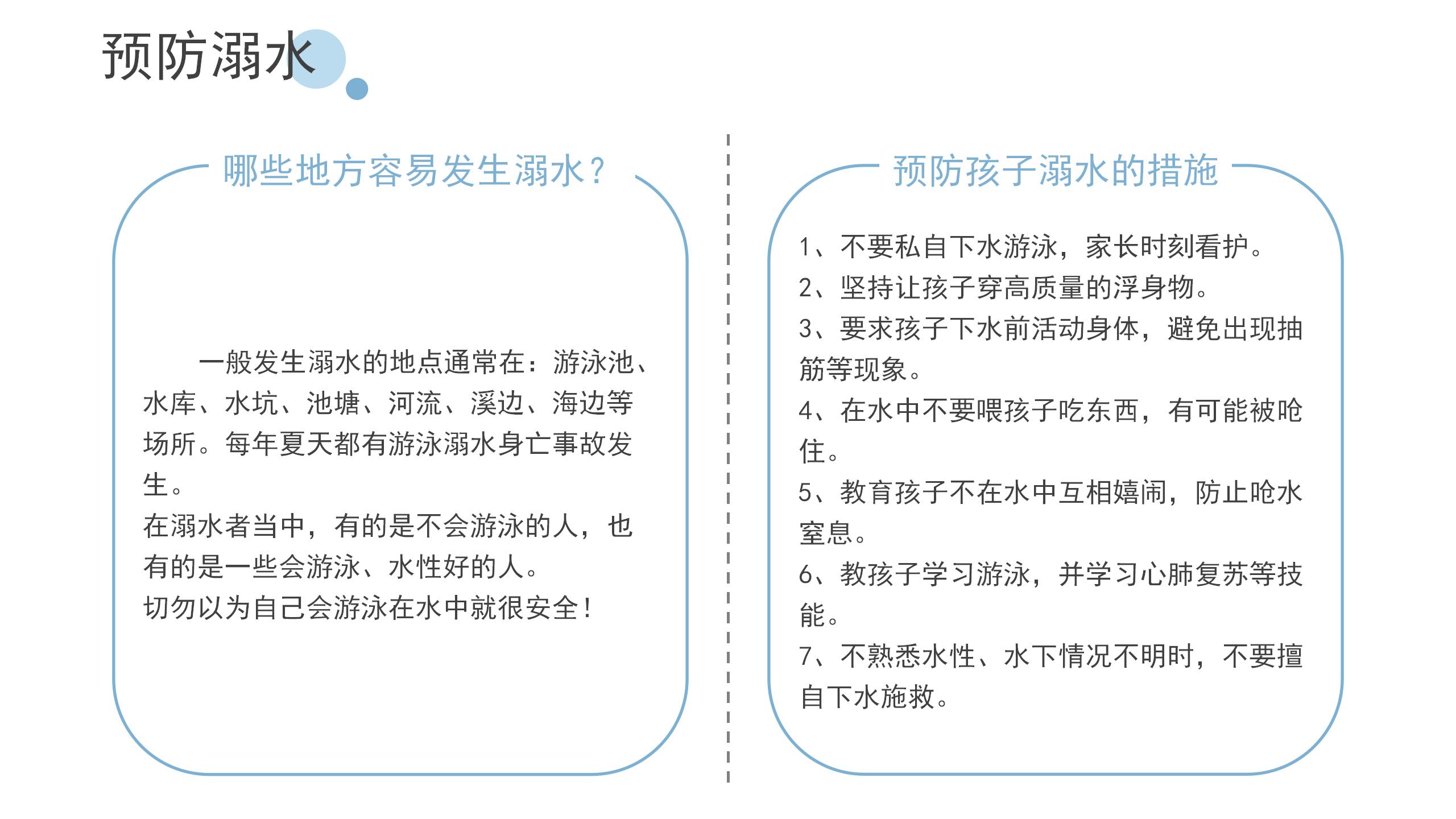 153#可爱卡通#蓝色儿童安全教育学生防溺水主题