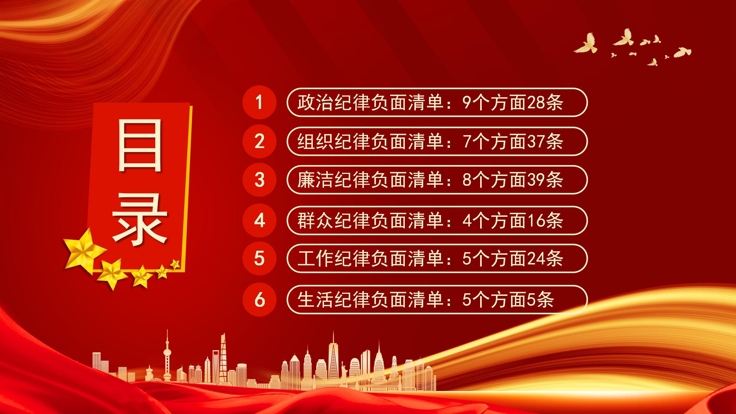 54#中国风#红色#党课党建主题班会纪律处分条例ppt