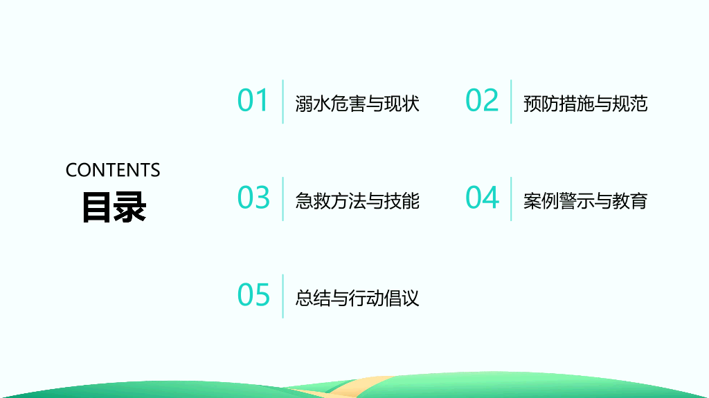 153#可爱卡通#蓝色#预防溺水知识PPT