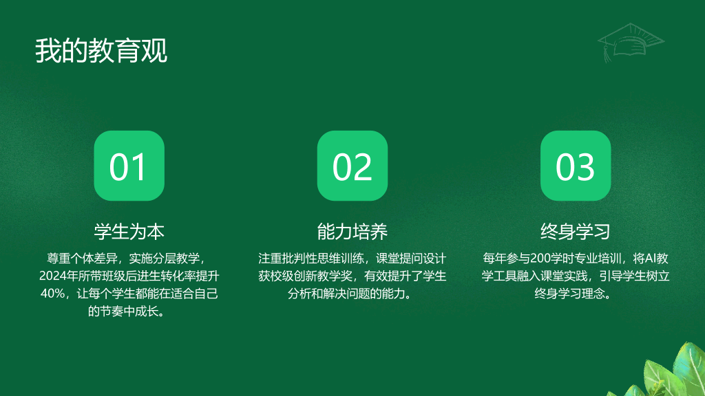 134#黑板风#绿色#教师自我介绍20250722