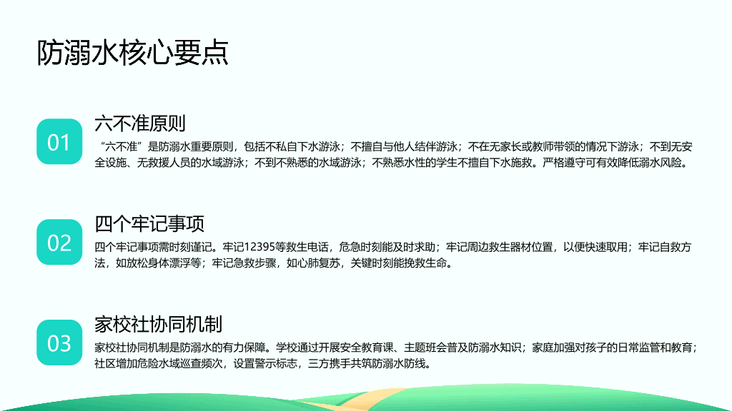 153#可爱卡通#蓝色#预防溺水知识PPT