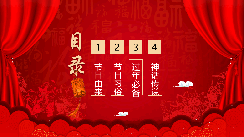 红色喜庆新年祝福PPT-12