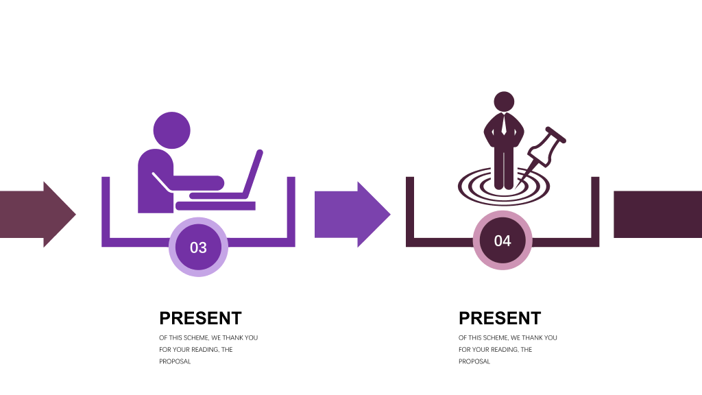 深紫色系商务PPT图表合集-15