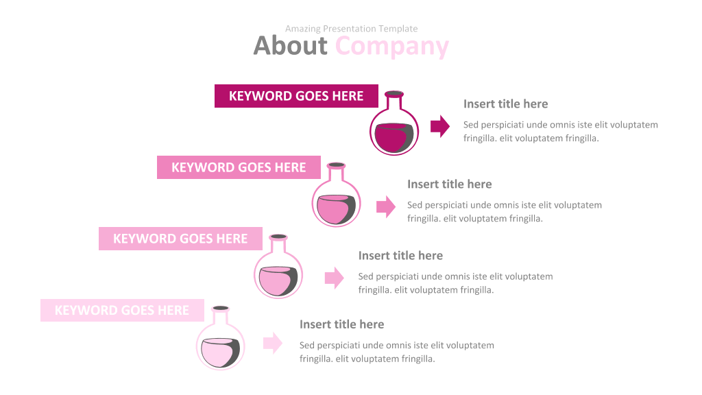 玫红色系商务PPT图表合集-8
