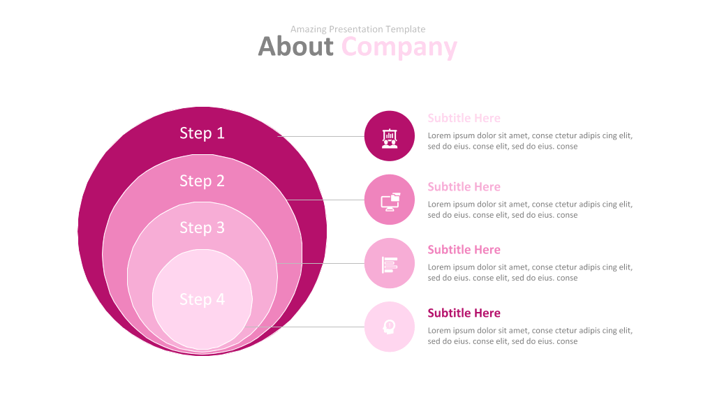 玫红色系商务PPT图表合集-15