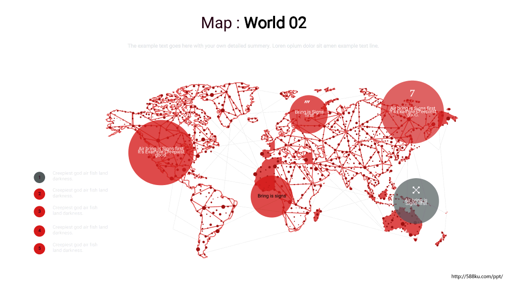 红色世界地图PPT图表合集-12