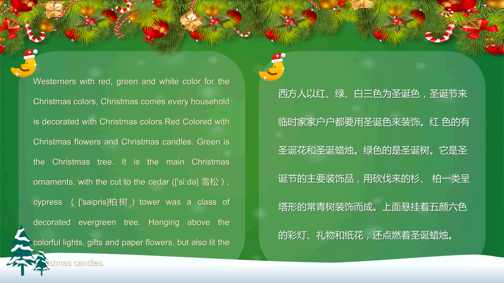 绿色系卡通风格圣诞节英文介绍ppt-26