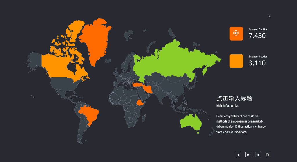 商务数据分析PPT图表合集之各国地图-23