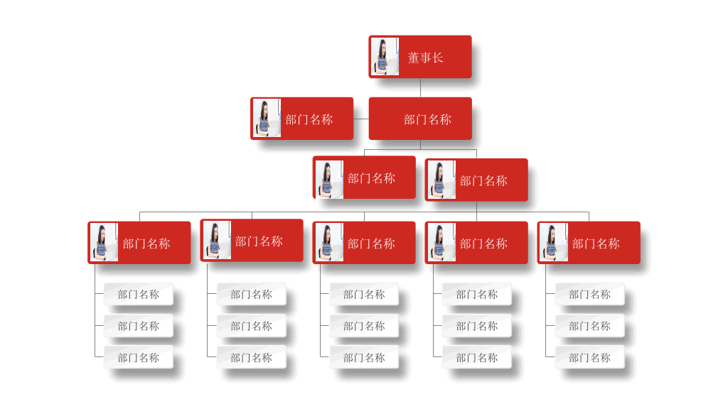 深红色组织结构PPT图表合集-6