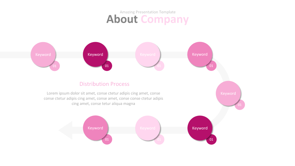 玫红色系商务PPT图表合集-19