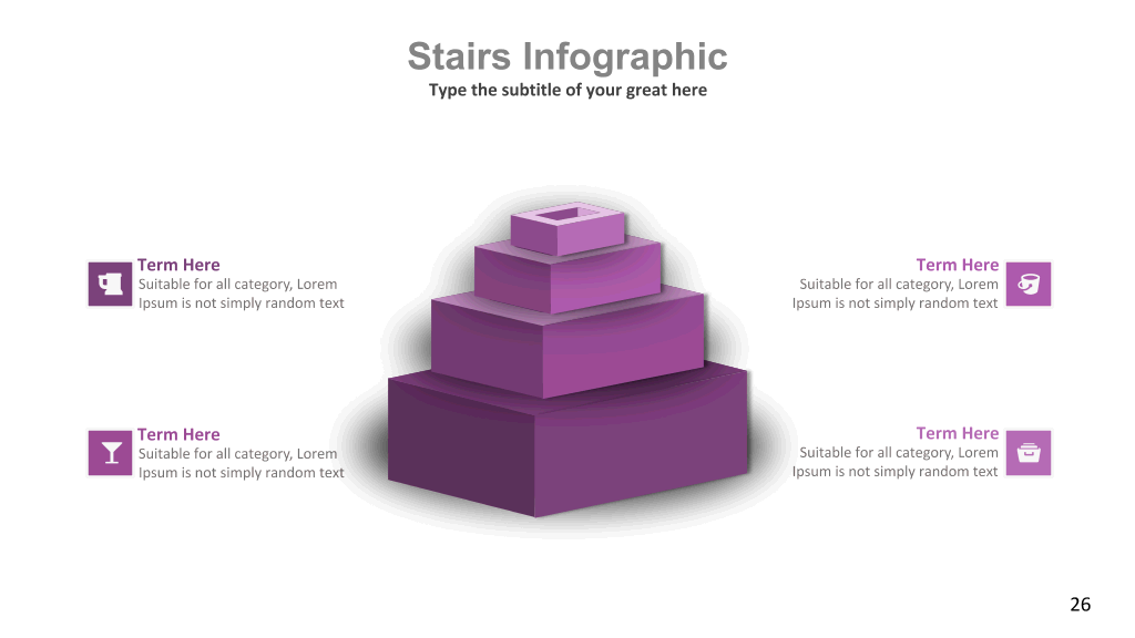 紫色台阶商务PPT图表合集-19
