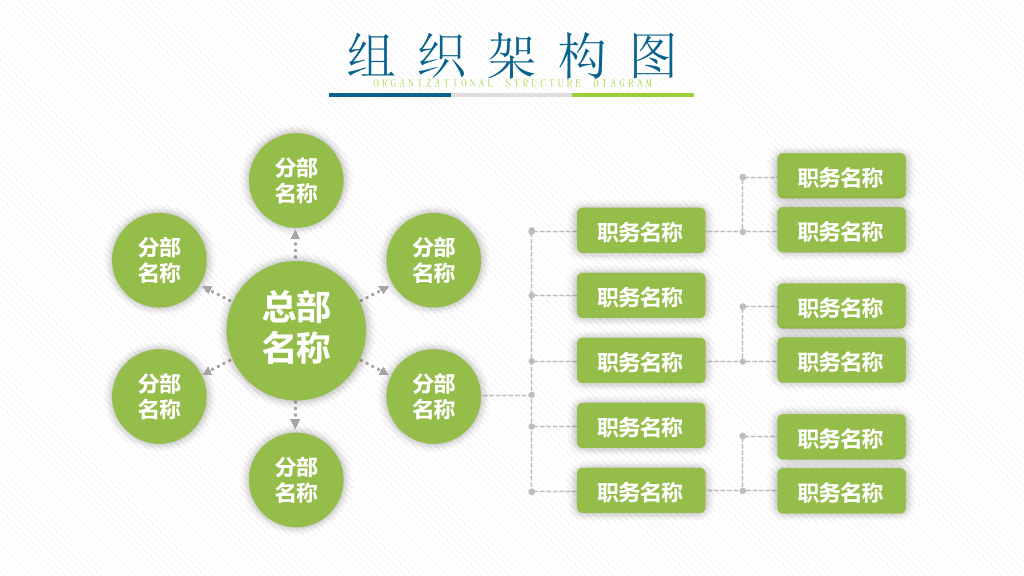 绿色组织结构PPT图表合集-8