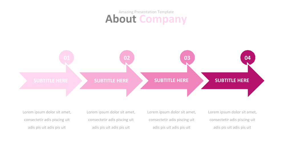 玫红色系商务PPT图表合集-26