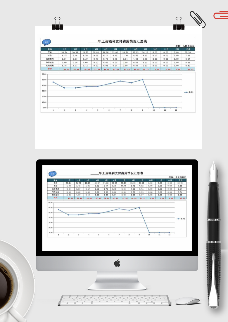 公司行政费用统计表Excel模板