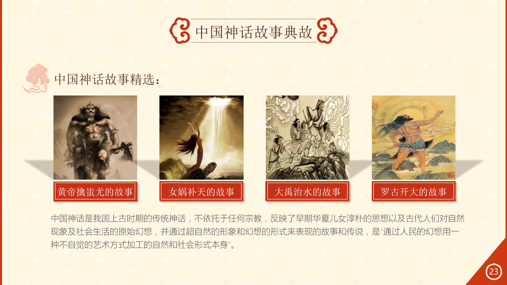 中国故事神话传统PPT模板-16
