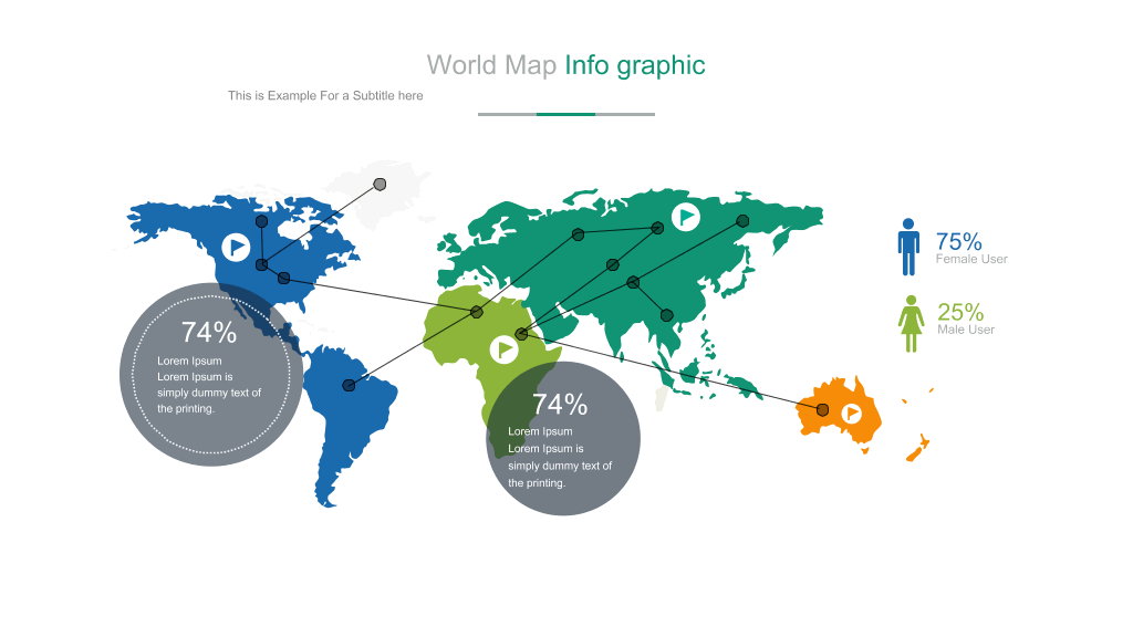 彩色世界地图PPT图表合集-12