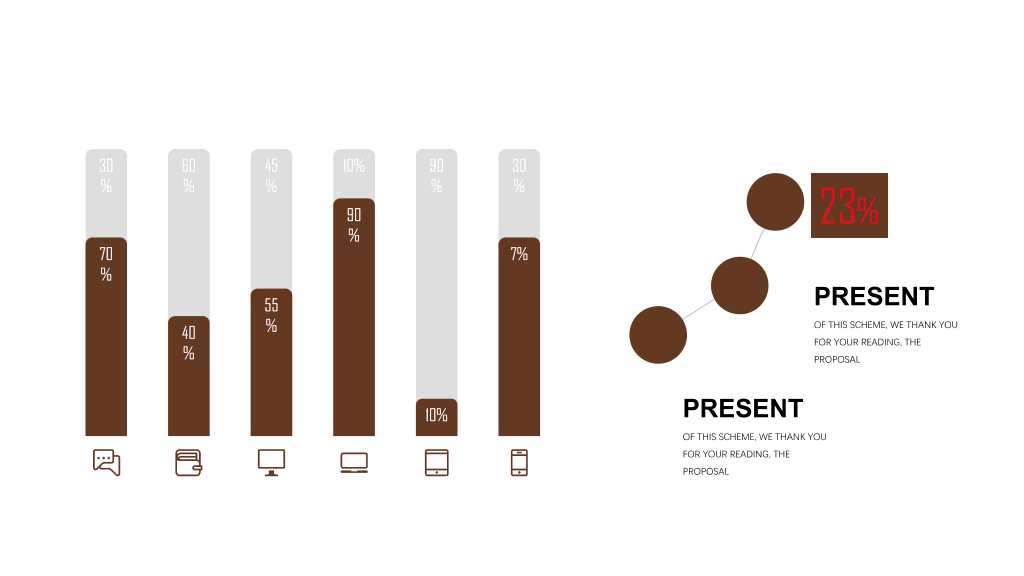 咖啡色表格数据分析PPT图表合集-9