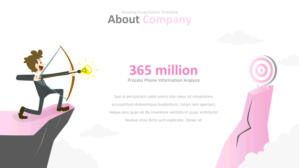 玫红色系商务PPT图表合集-23