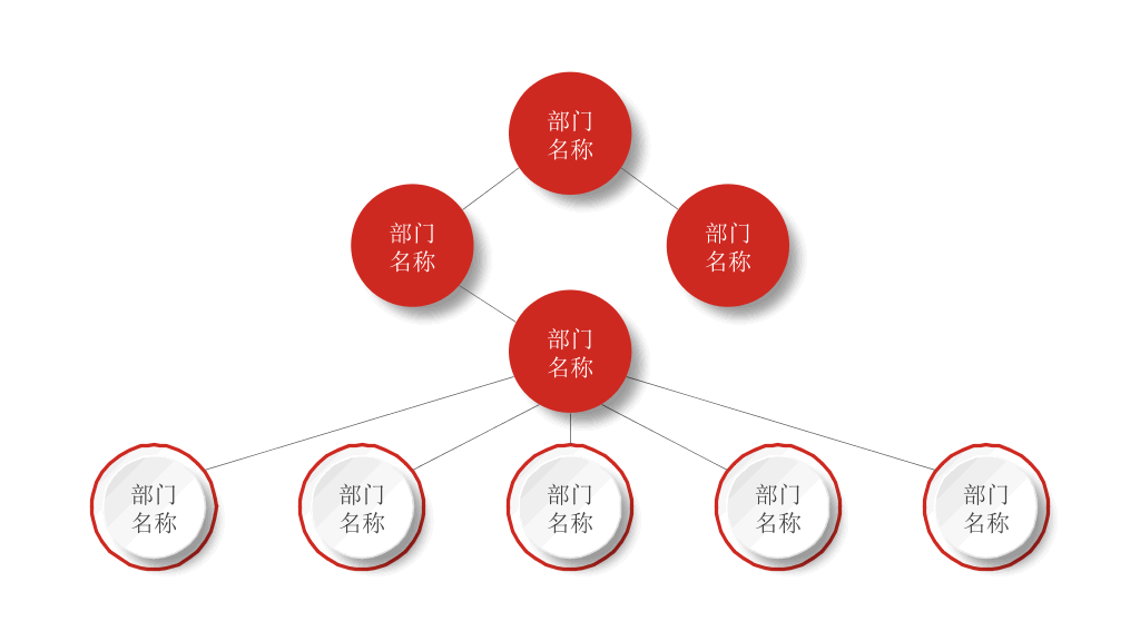 深红色组织结构PPT图表合集-23