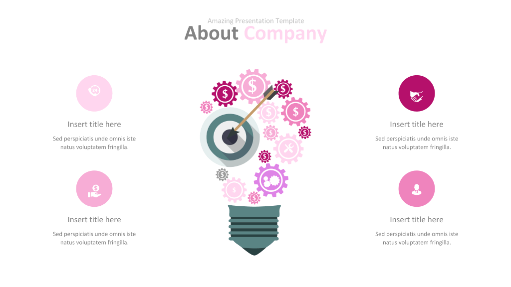 玫红色系商务PPT图表合集-5