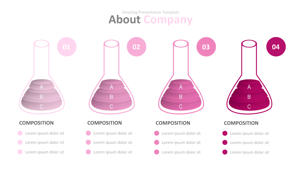 玫红色系商务PPT图表合集-18